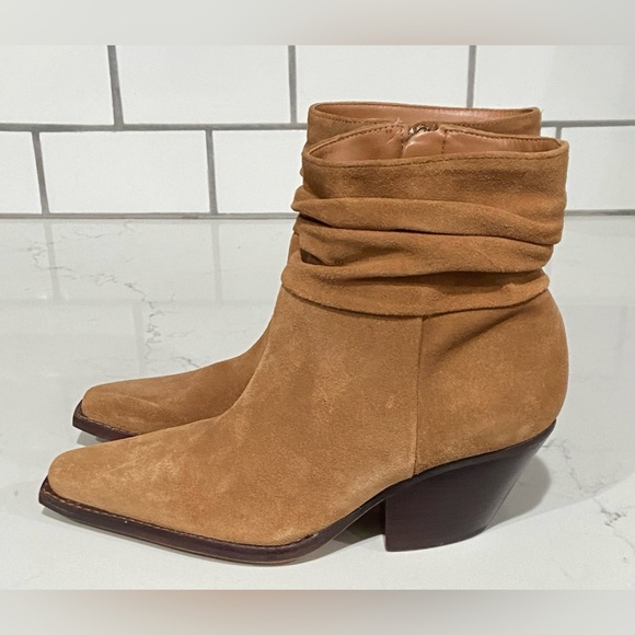 Vince Camuto Nerlinji Brown Leather Suede Ankle Boots Women’s Size 6.5 New - Picture 3 of 10